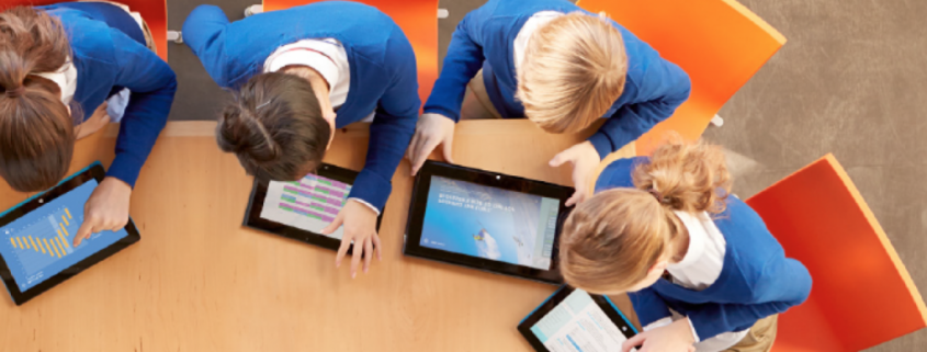 picture of kids using tablet computers