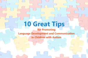 jigsaw puzzle image discussing the promotion of language in children with autism