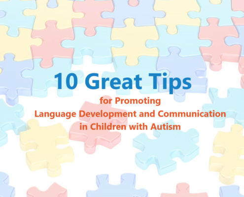 jigsaw puzzle image discussing the promotion of language in children with autism