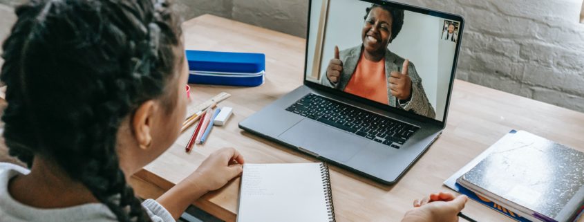 learning at home on a laptop in regards to memory and speech