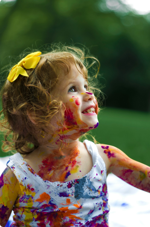 Girl with paint on face